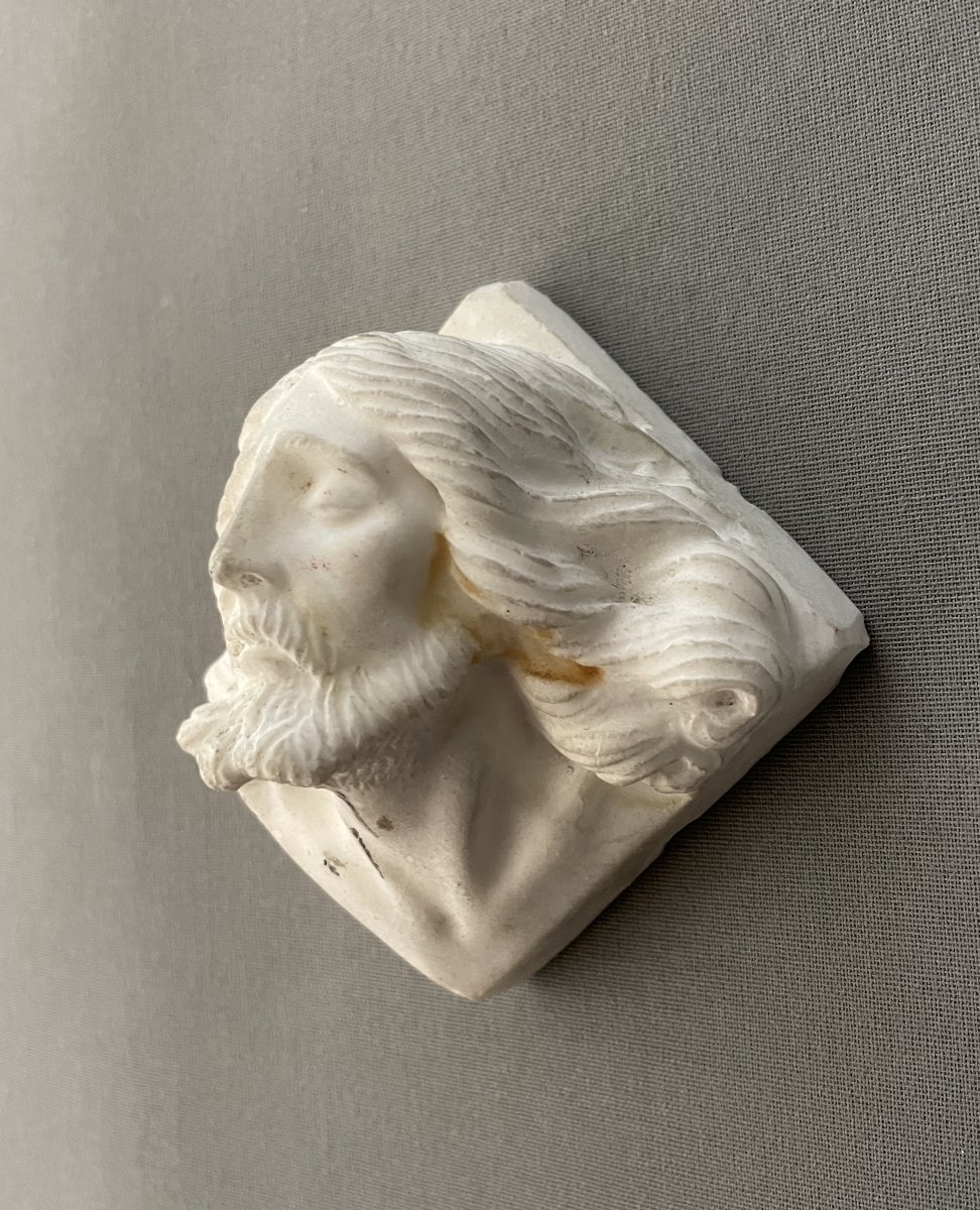 Tête de Christ en albâtre-photo-3