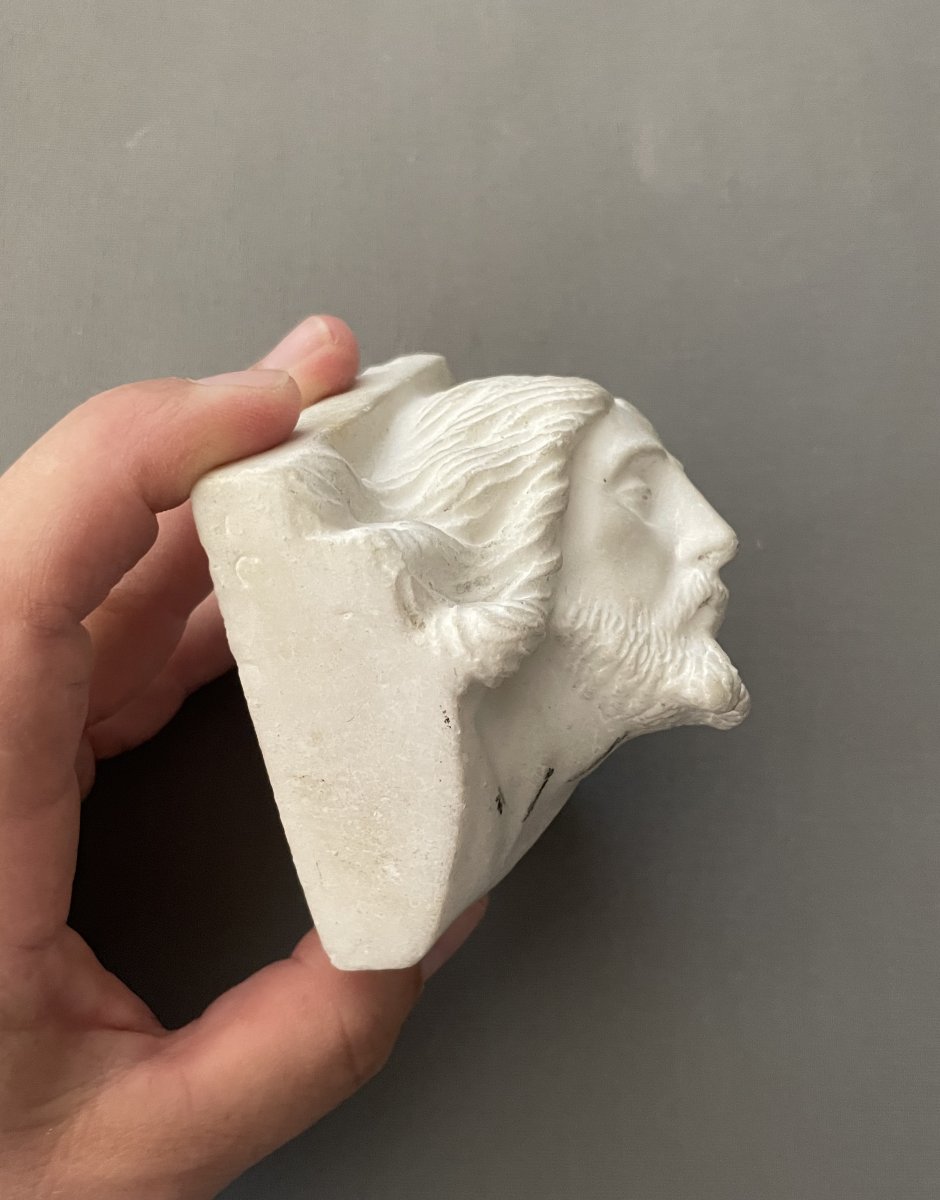 Tête de Christ en albâtre-photo-4