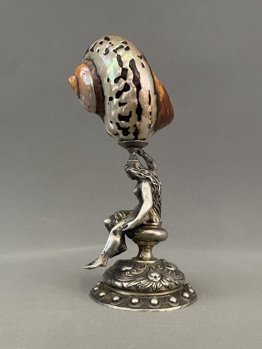 Coquillage monté bronze argenté-photo-1