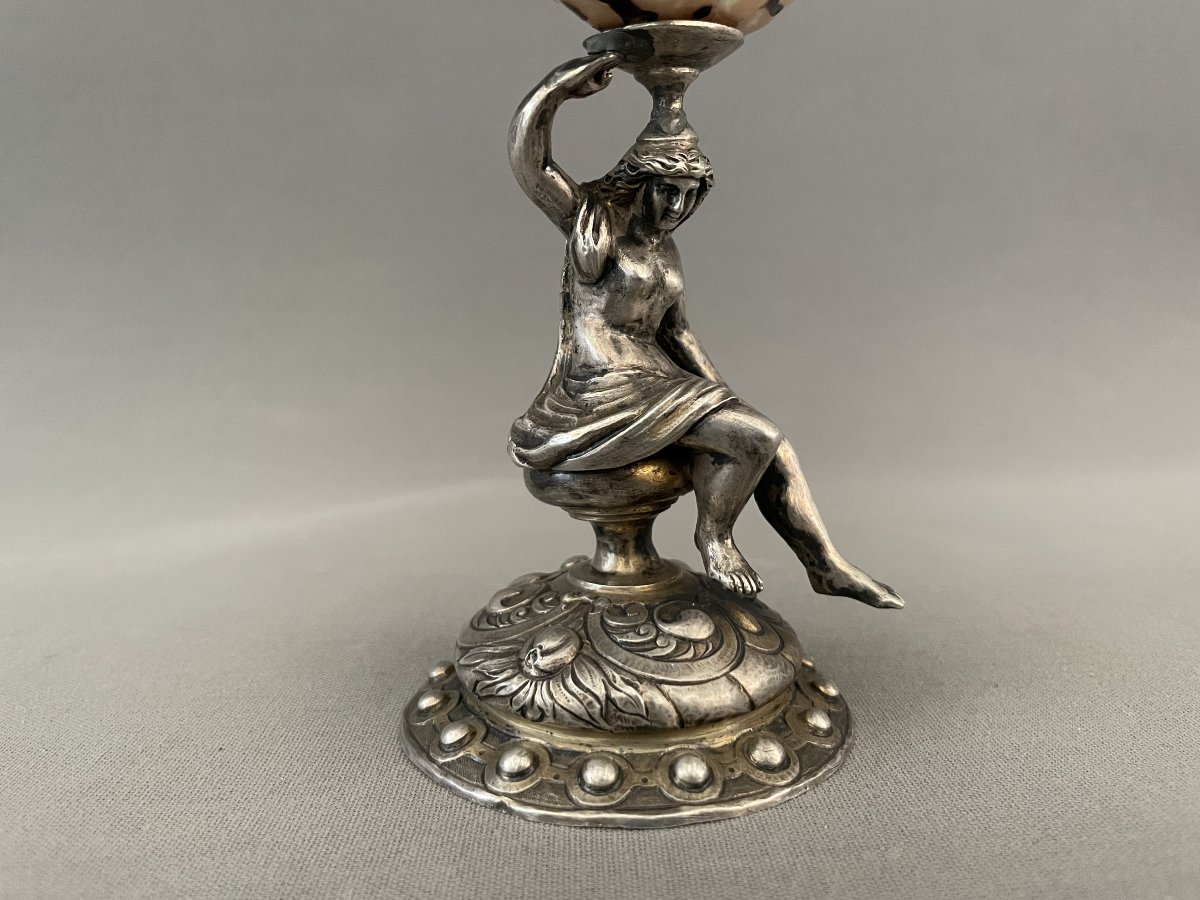 Coquillage monté bronze argenté-photo-2