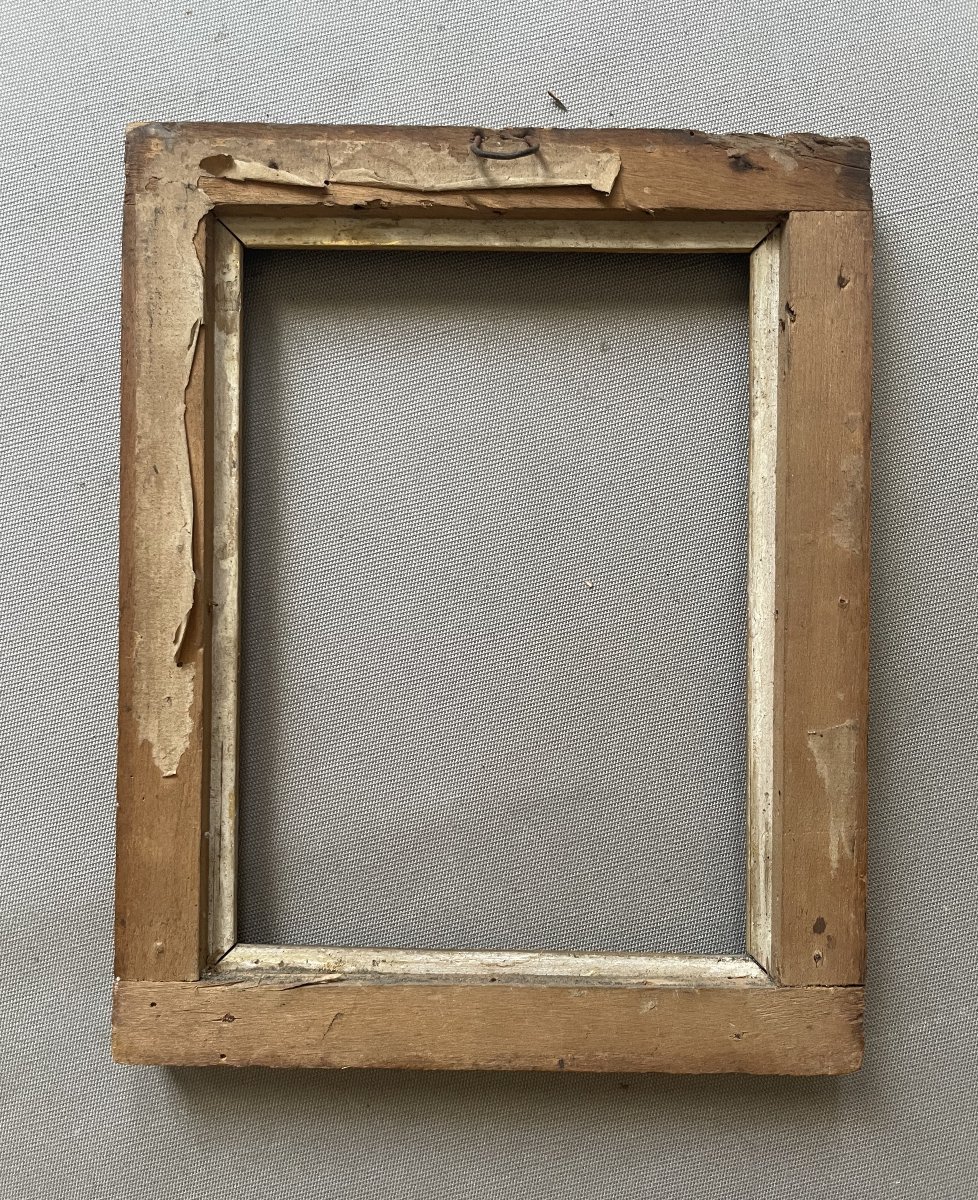 Petit cadre en bois et stuc doré - 22 x 17,5 cm-photo-3