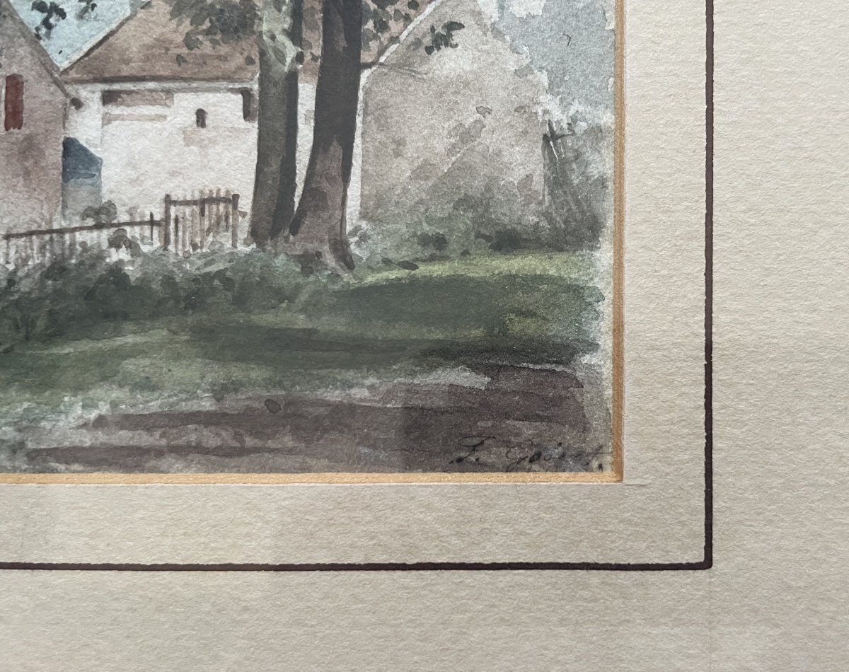 Pair Of Watercolors Signed By Pauline Gobert-photo-3