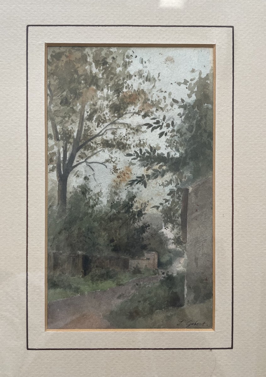 Pair Of Watercolors Signed By Pauline Gobert-photo-4