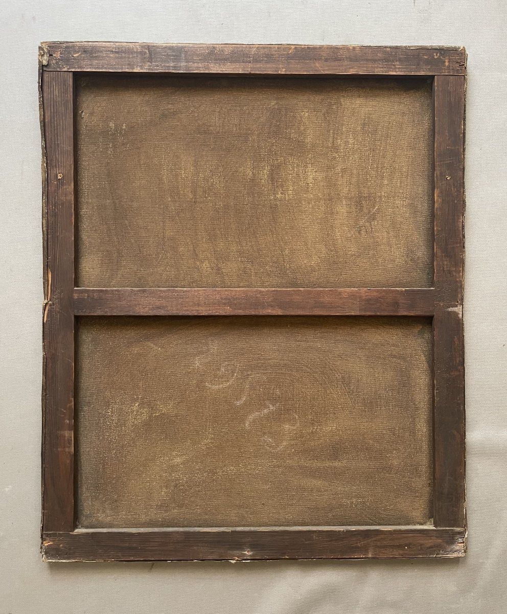 Scène champêtre, huile sur toile-photo-4