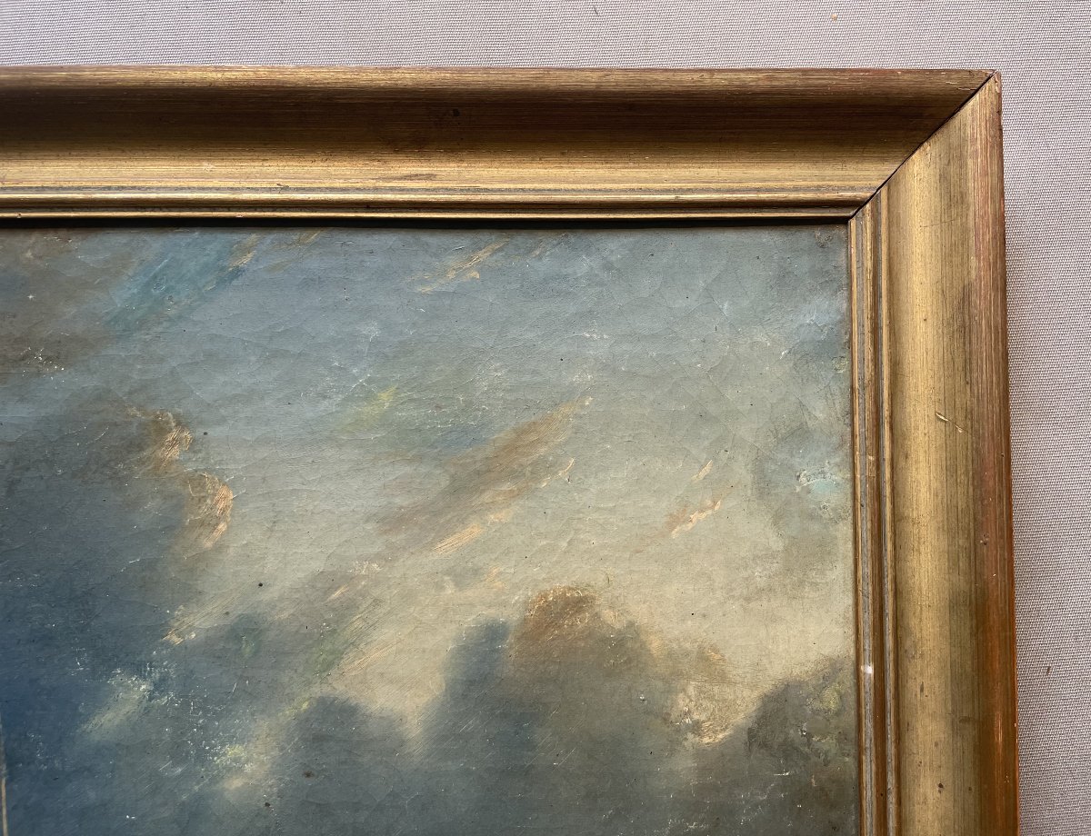 Seascape, Oil On Canvas, In Need Of Restoration-photo-3