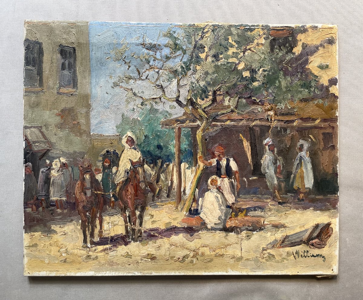 Tableau orientaliste à restaurer