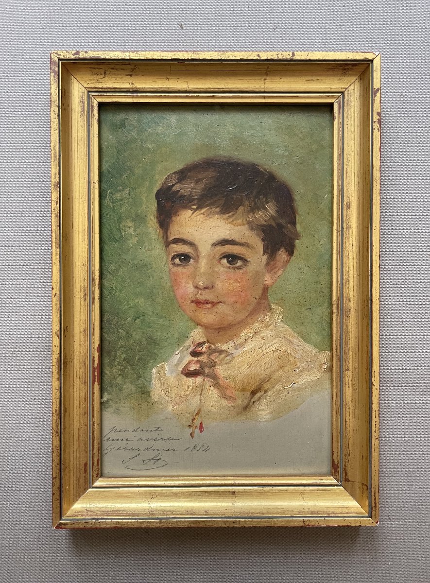 Portrait d'enfant, huile sur carton