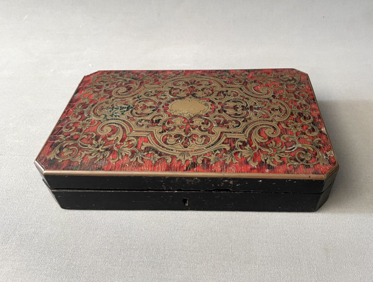 Coffret en marqueterie Boulle-photo-3