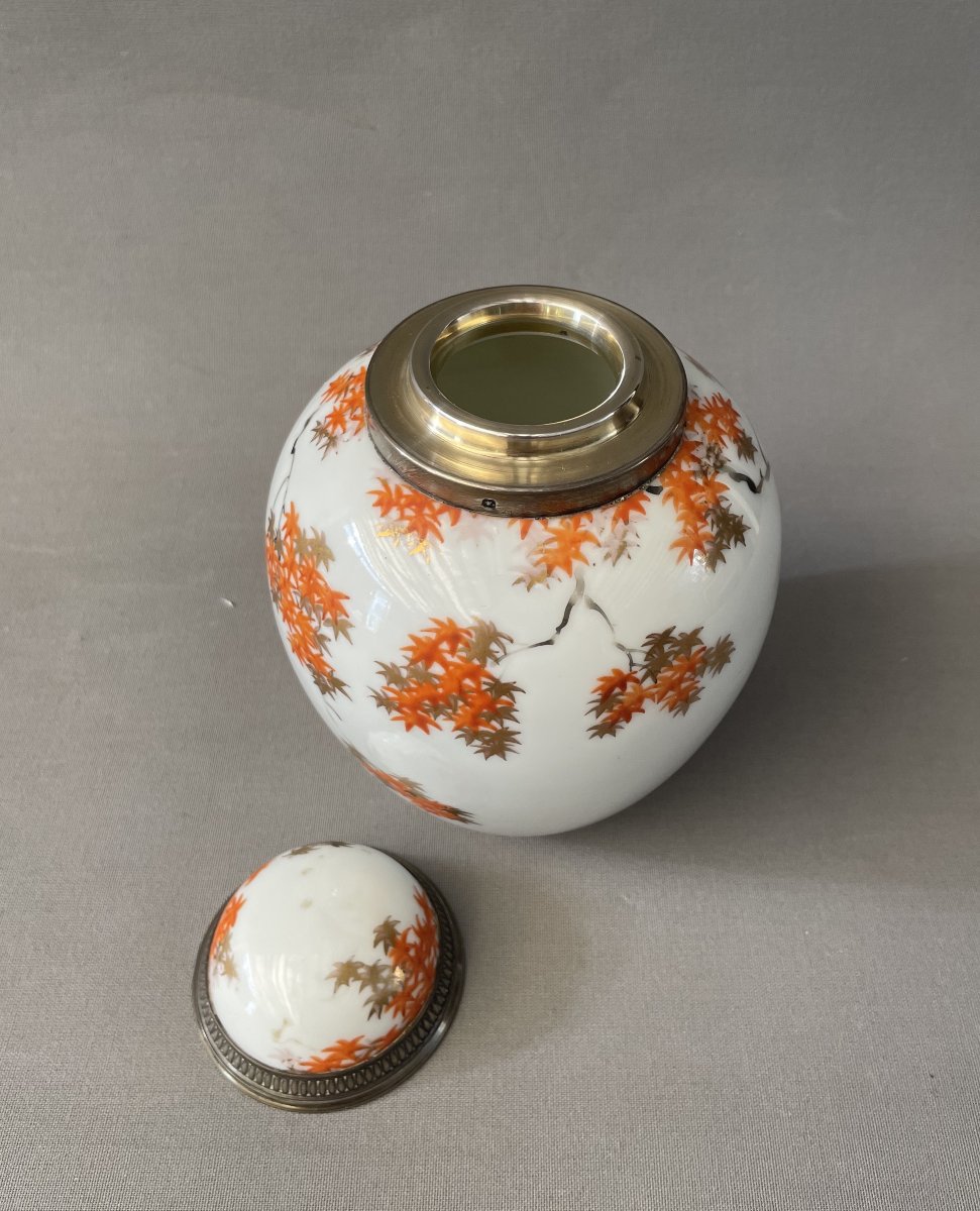 Pot couvert en porcelaine monture argent-photo-4