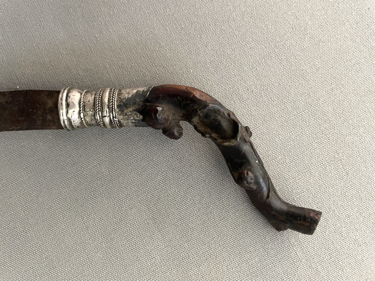 Coupe papier en bois et argent, Birmanie-photo-3