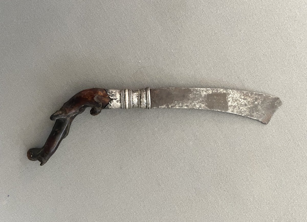 Coupe papier en bois et argent, Birmanie