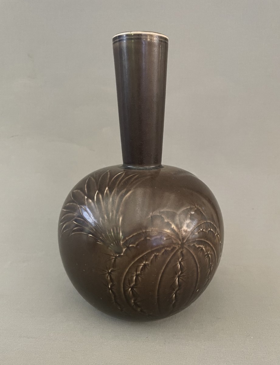 Danish Vase With Cactus Design