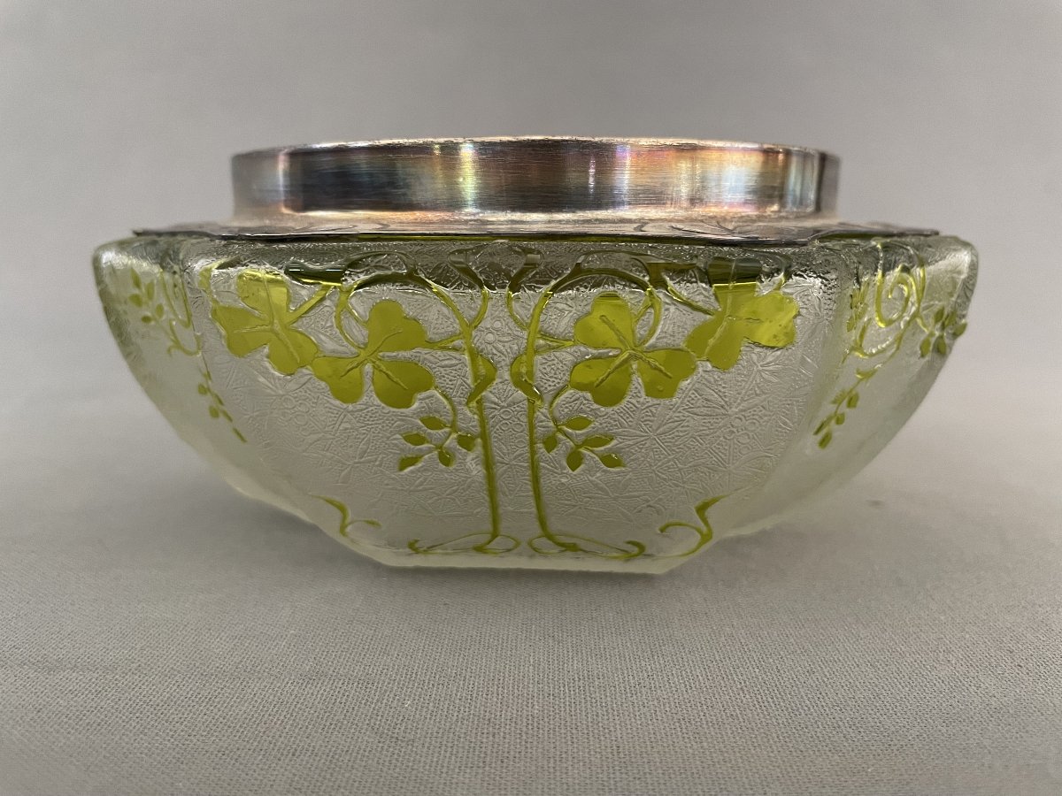 Art Nouveau Baccarat Trays With Silver Mounting-photo-3