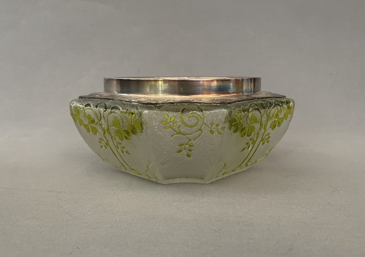 Art Nouveau Baccarat Trays With Silver Mounting-photo-4