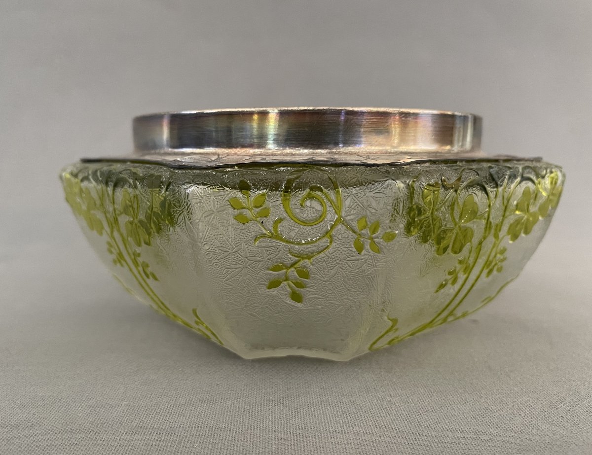 Art Nouveau Baccarat Trays With Silver Mounting-photo-1