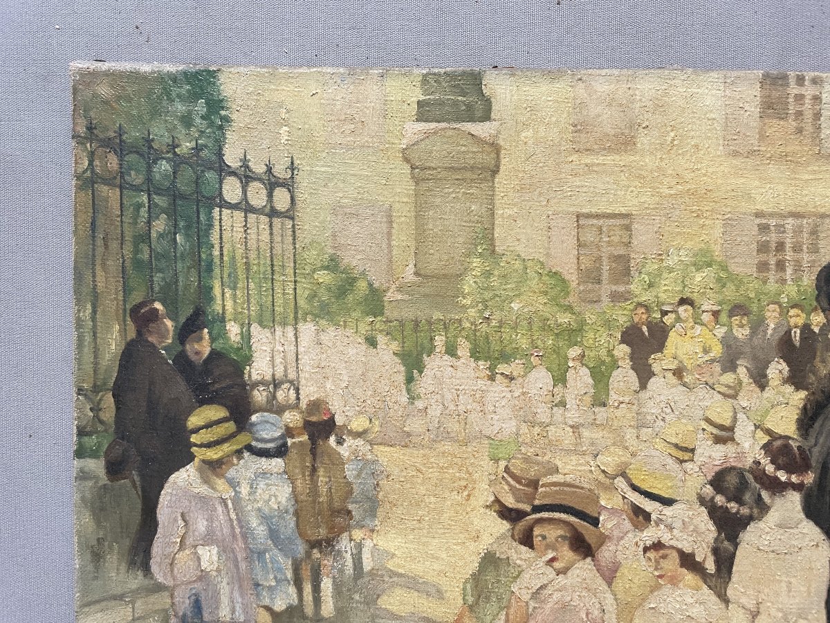 First Communion Day, Oil On Canvas-photo-2