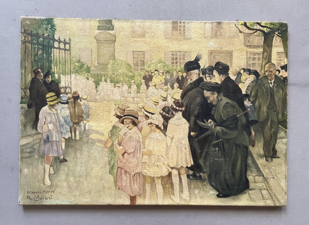 First Communion Day, Oil On Canvas