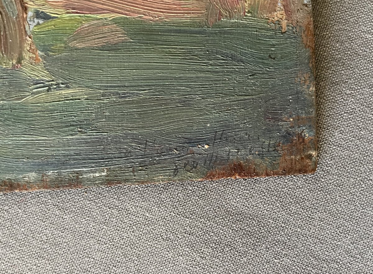 Georges Mareste, Landscape With Trees, Oil On Panel-photo-2