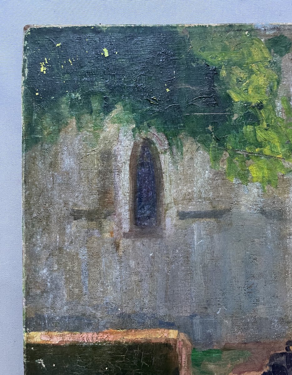 Leaving Mass In Brittany, Oil On Canvas-photo-2