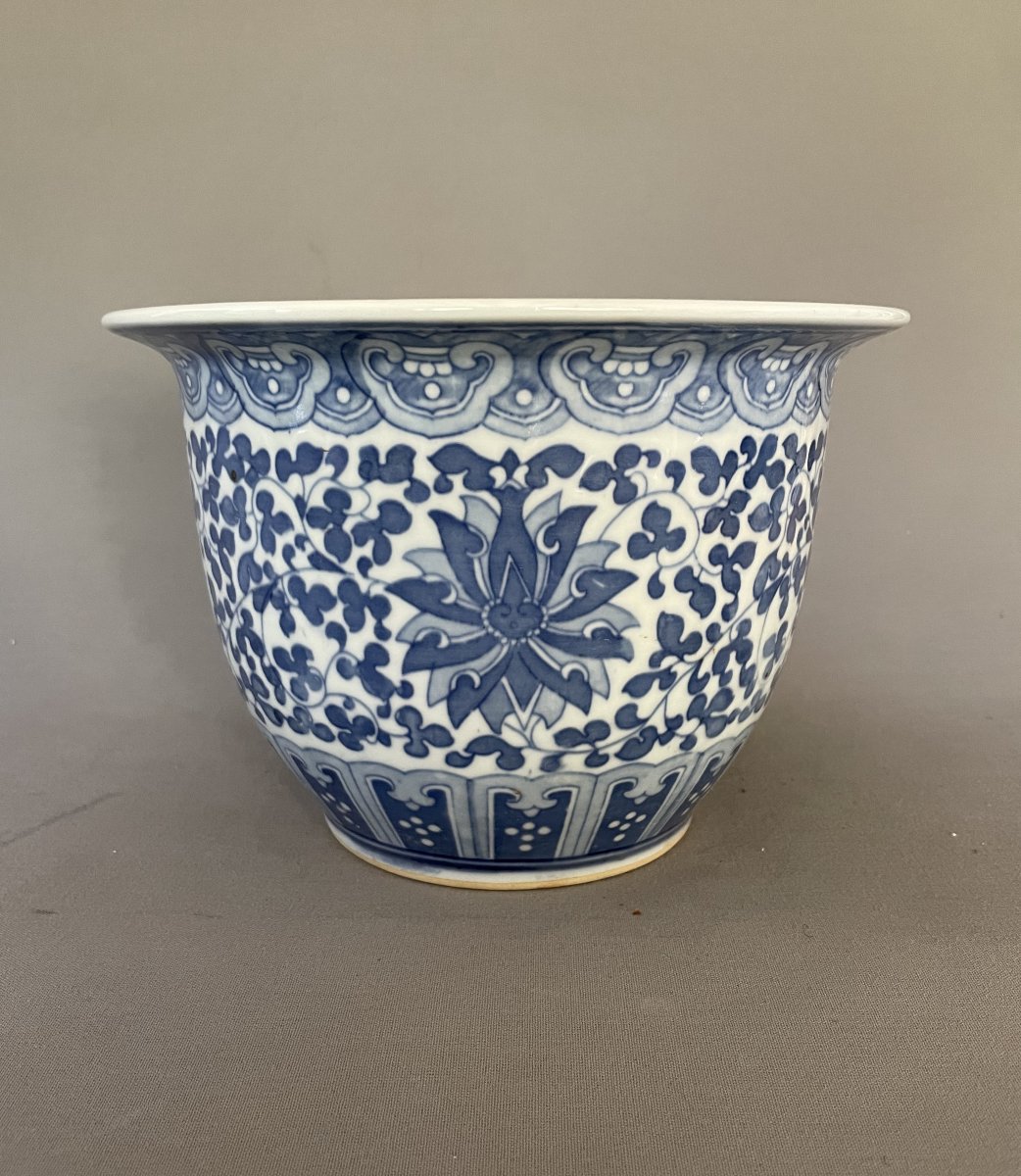 Cache pot en porcelaine, Chine, début XXe-photo-2