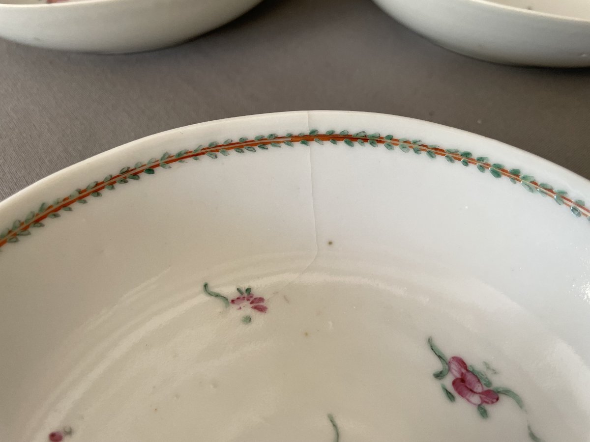 4 Small Bowls, Famille Rose, China, 18th Century-photo-3