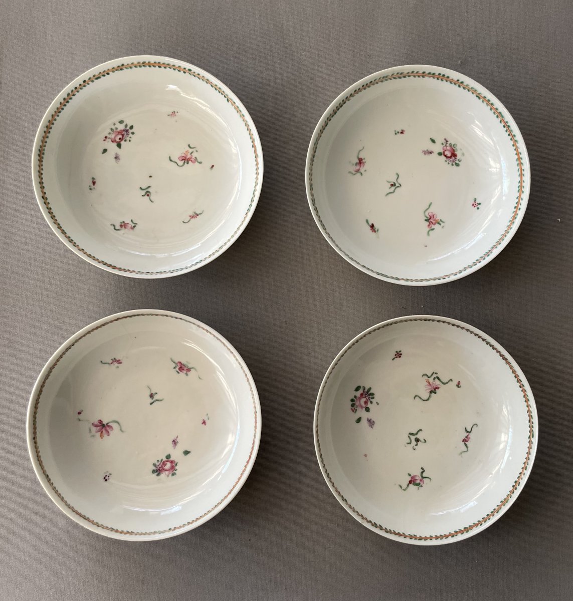 4 Small Bowls, Famille Rose, China, 18th Century