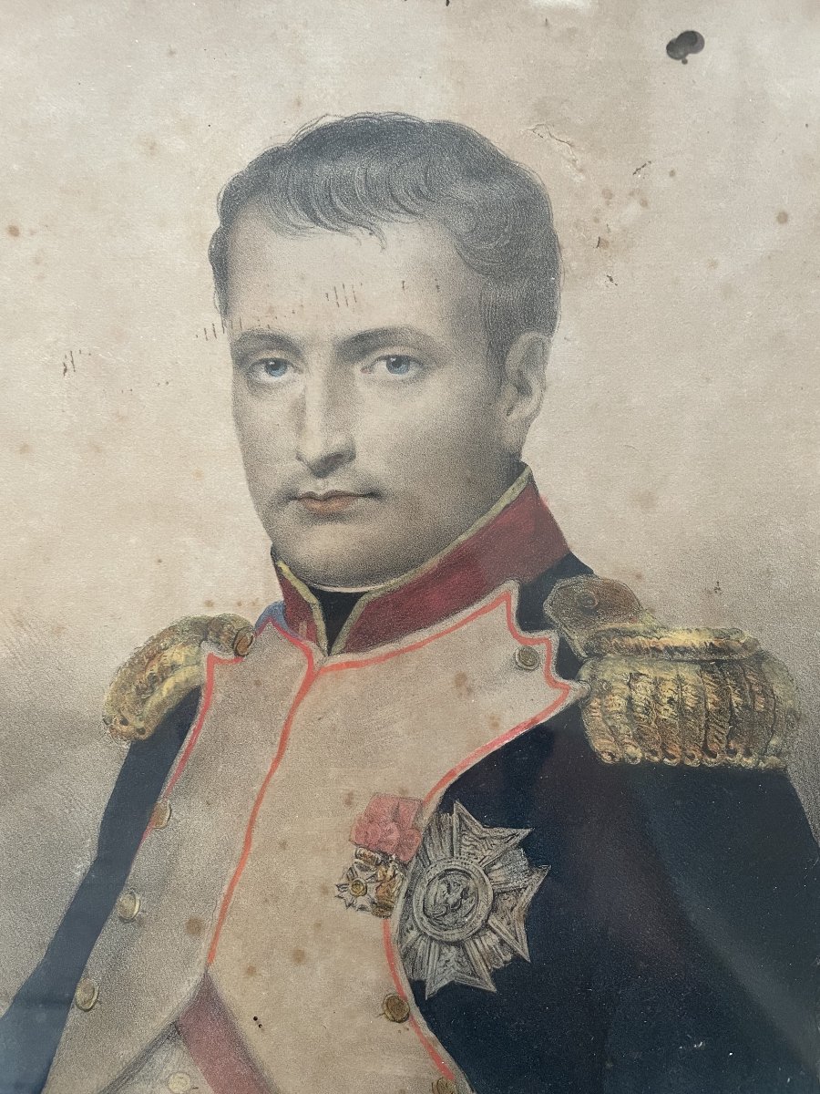 Portrait Of Napoleon, Engraving From The Empire Period-photo-2