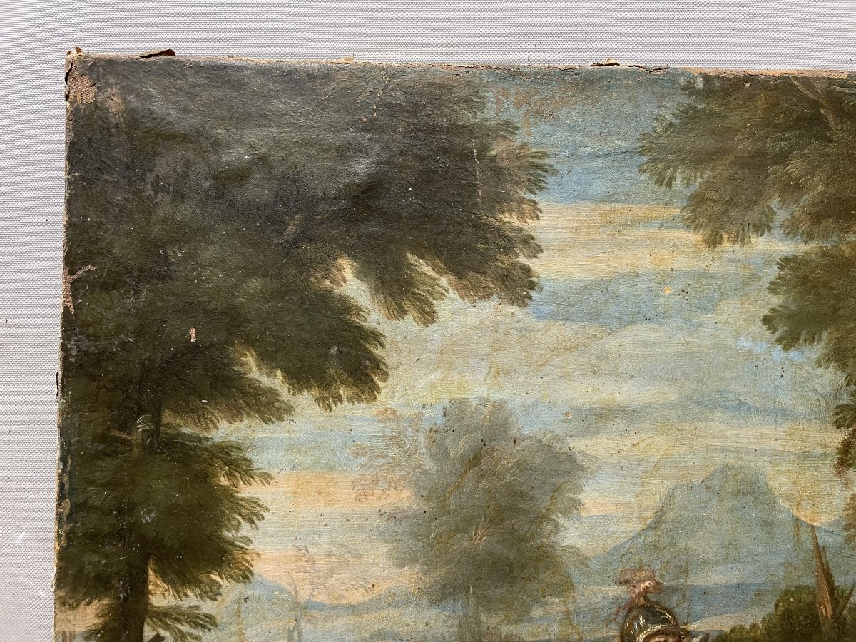 Scène mythologique, huile sur toile, XVIIe-photo-4