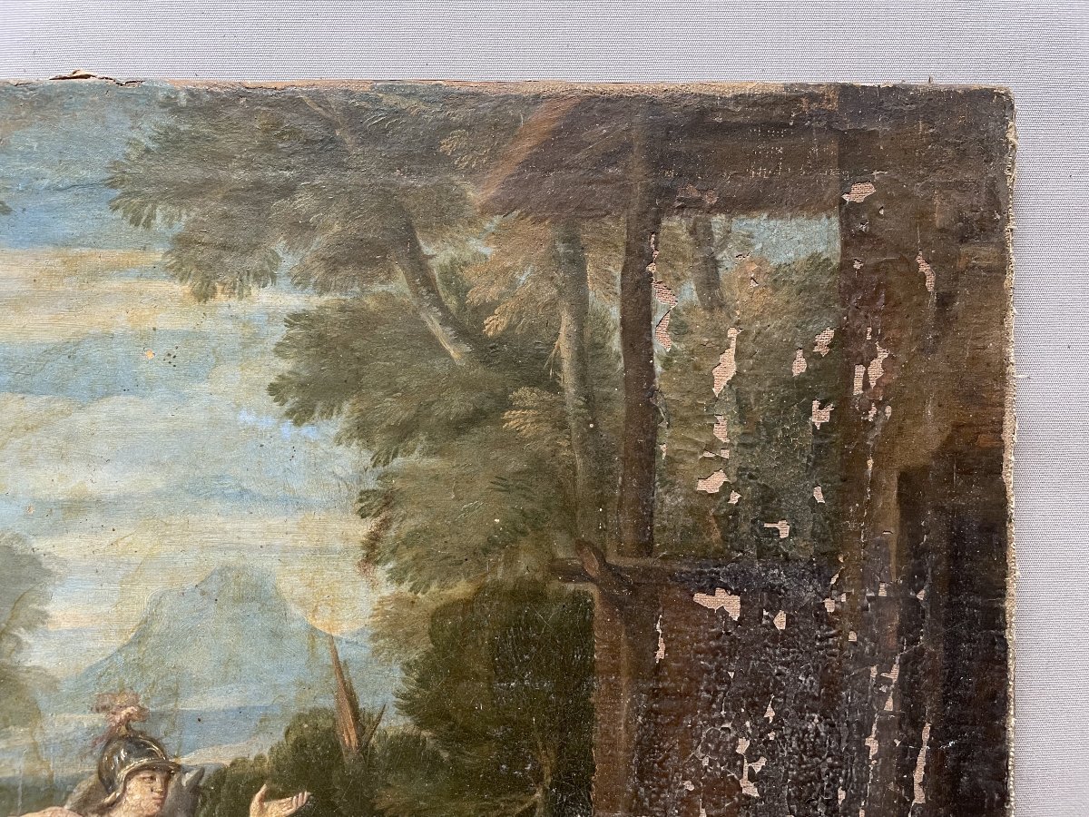 Scène mythologique, huile sur toile, XVIIe-photo-2