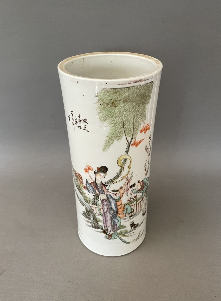 Vase rouleau, Chine, début XXe-photo-2