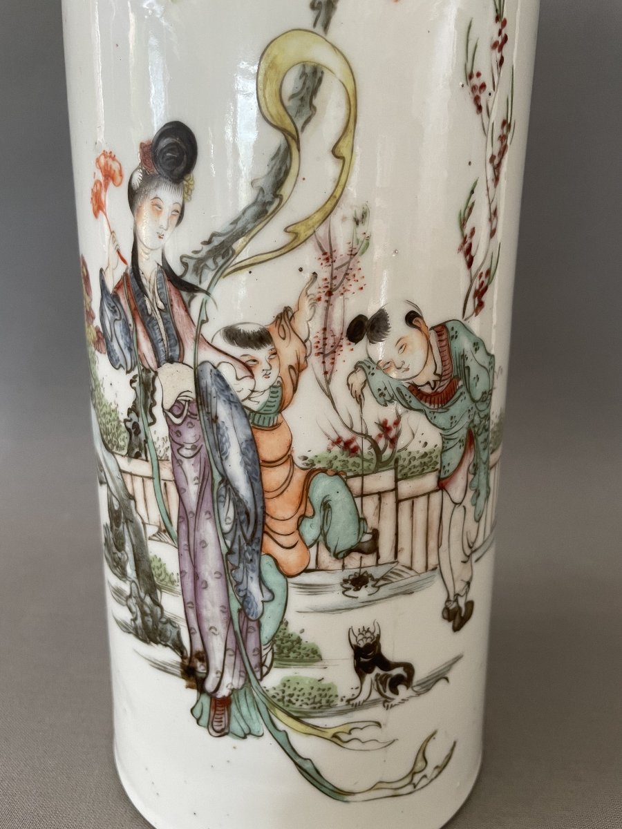Vase rouleau, Chine, début XXe-photo-4