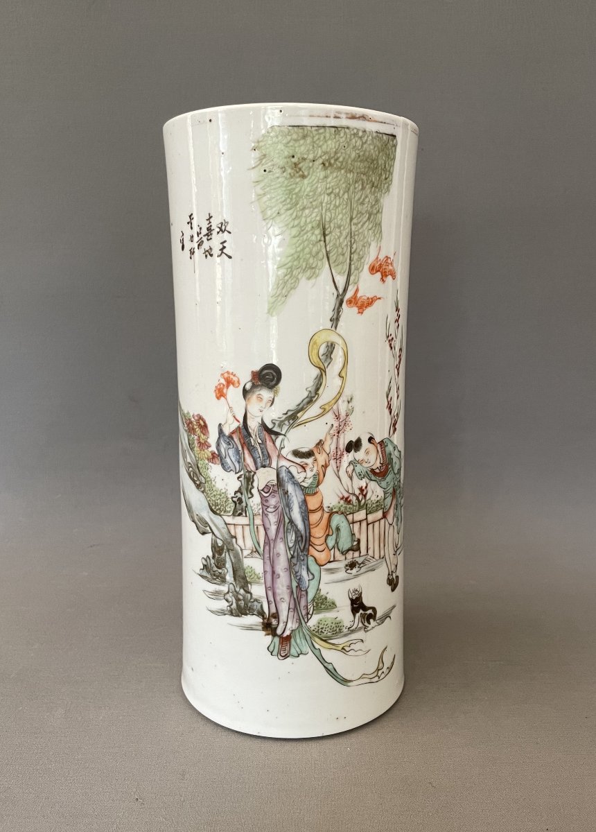 Vase rouleau, Chine, début XXe