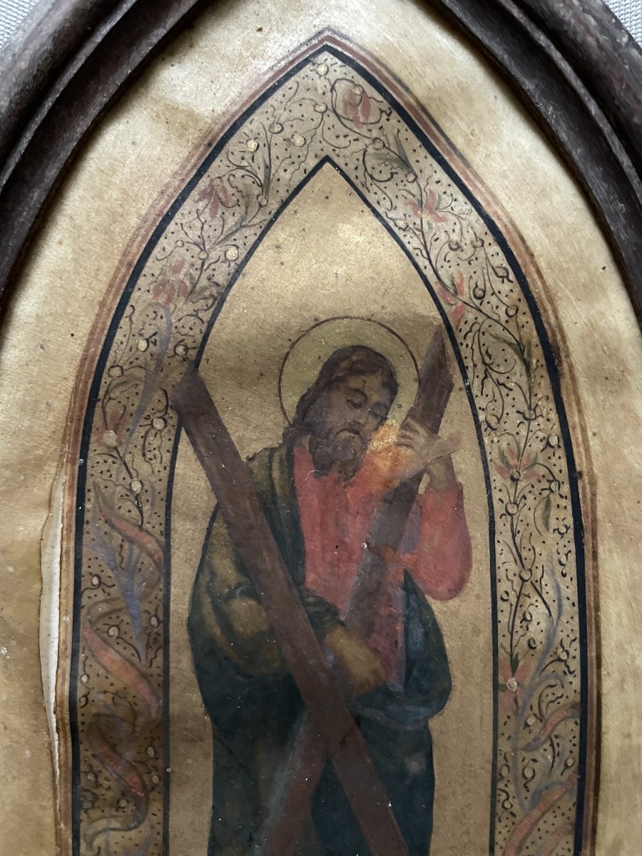 Religious Painting On Vellum-photo-2
