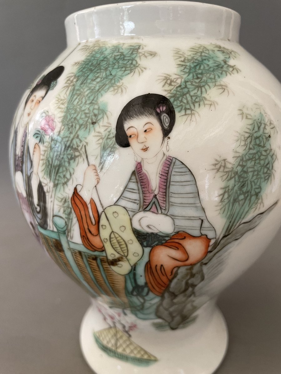 Vase en porcelaine, Chine, début XXe-photo-4