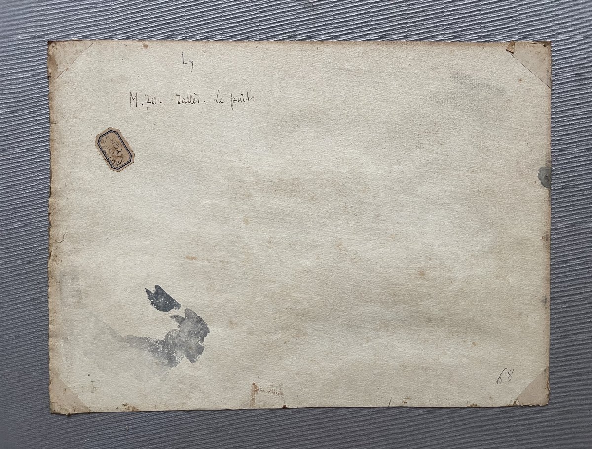 Sallès, le puits, aquarelle, signature à identifier-photo-3