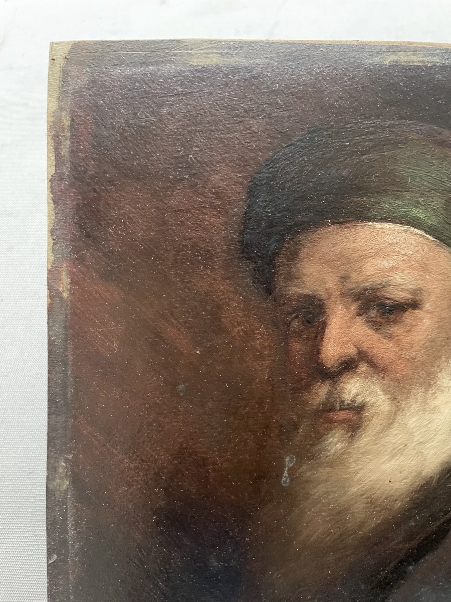 Portrait d'oriental, huile sur carton-photo-2