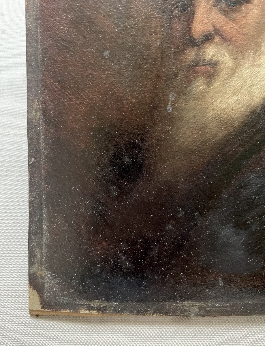 Portrait d'oriental, huile sur carton-photo-1