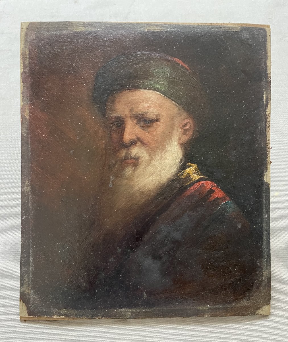 Portrait d'oriental, huile sur carton
