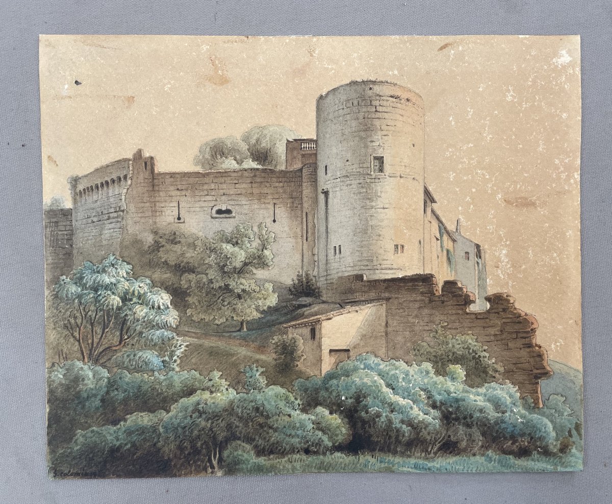 Castle, Watercolor, Signature To Be Identified