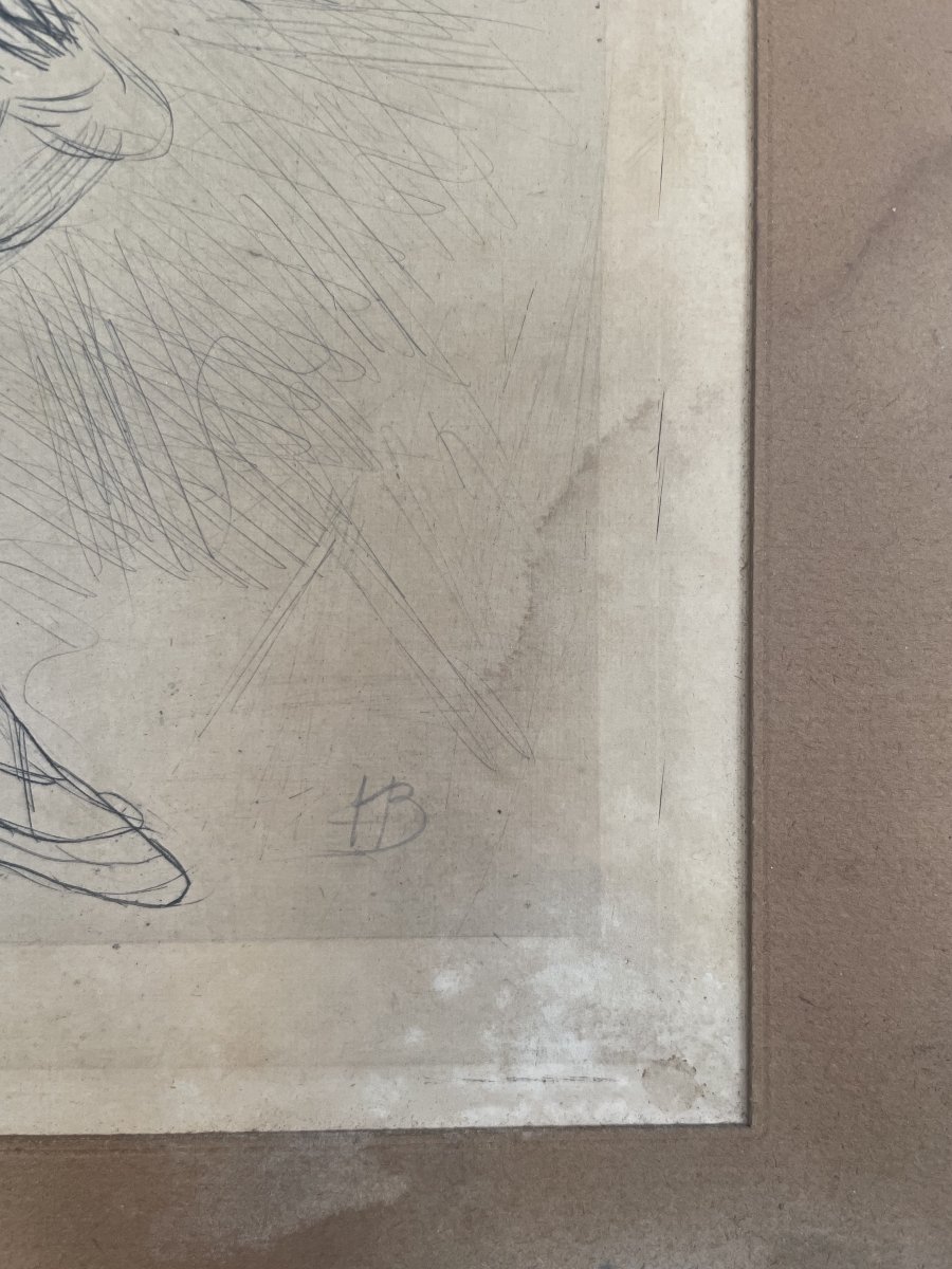 Henri Boutet, Dancer, Drypoint, Monogram-photo-3