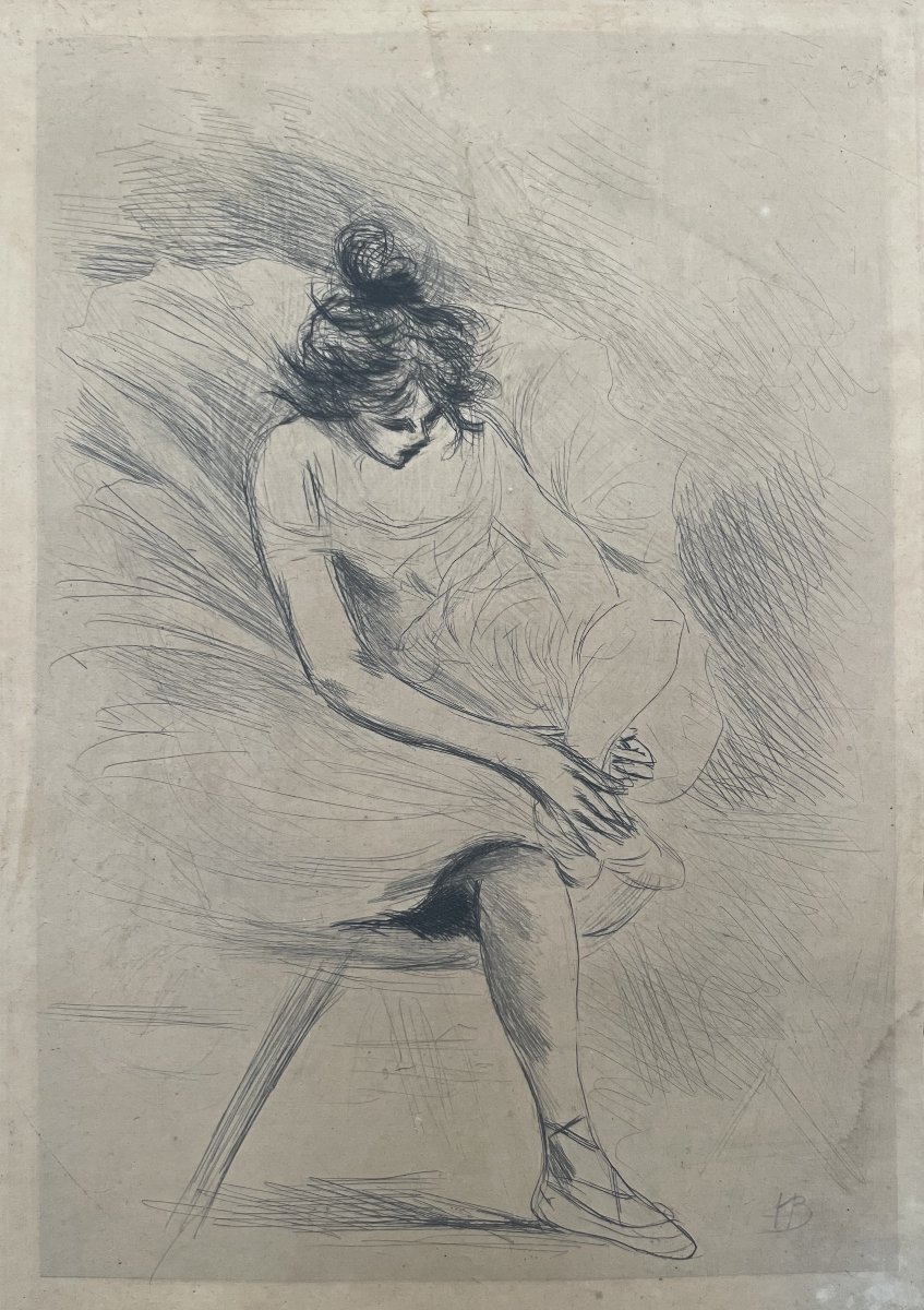 Henri Boutet, Dancer, Drypoint, Monogram