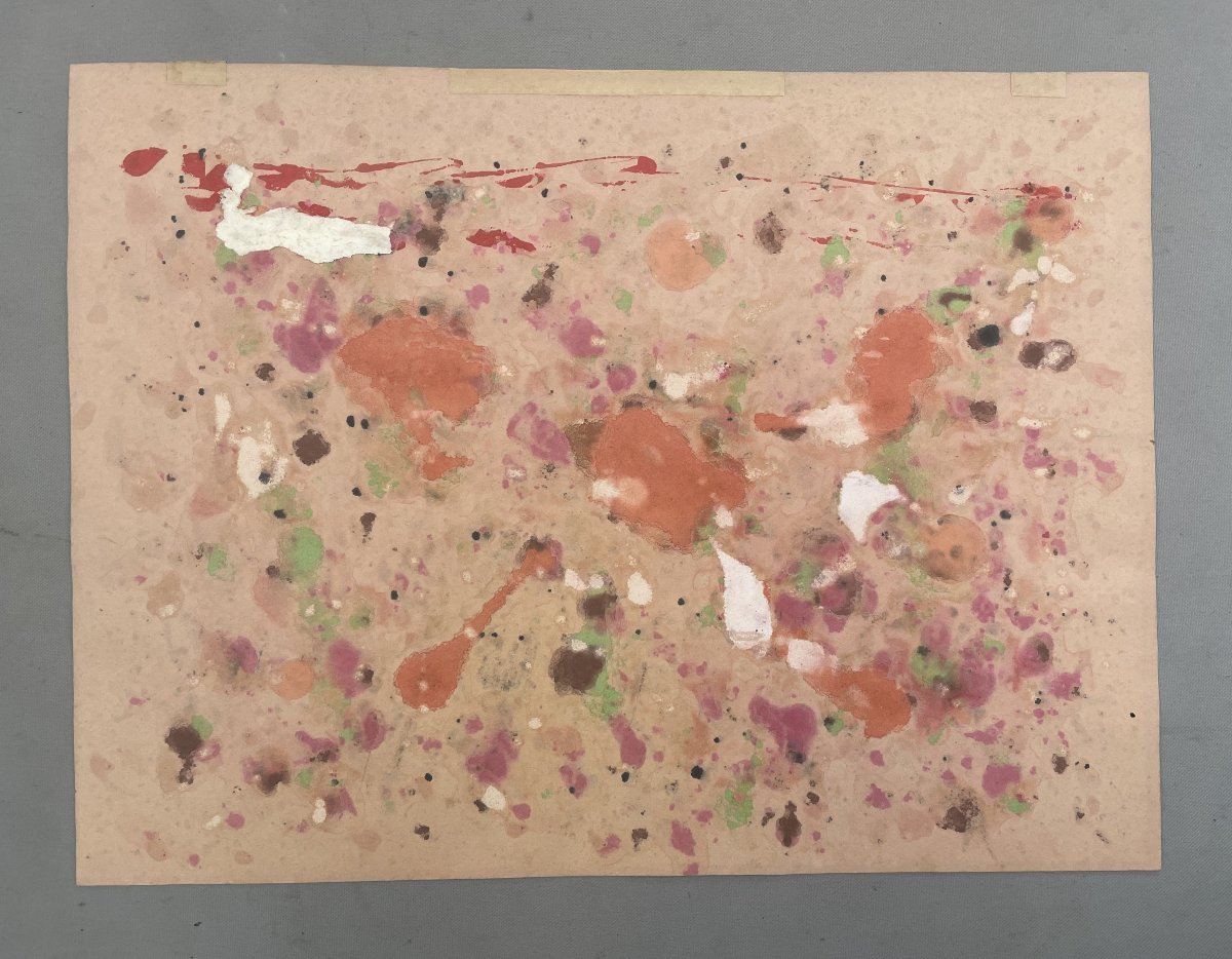 Technique mixte sur papier, signature à identifier-photo-4