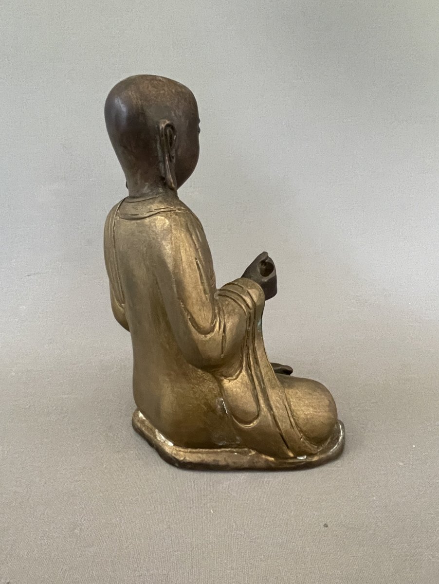 Divinité asiatique en bronze ou en cuivre, début XXe-photo-3