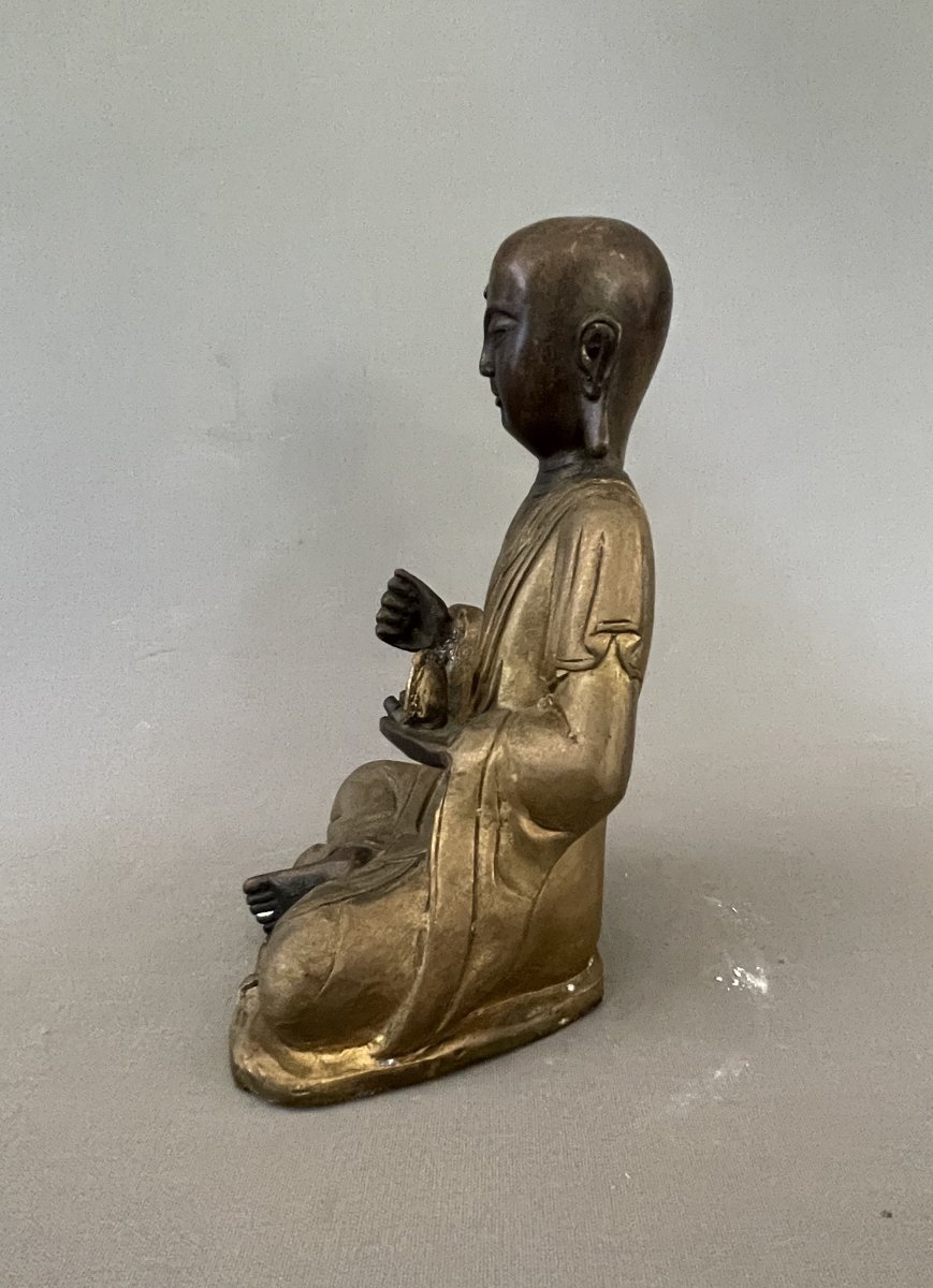 Divinité asiatique en bronze ou en cuivre, début XXe-photo-2