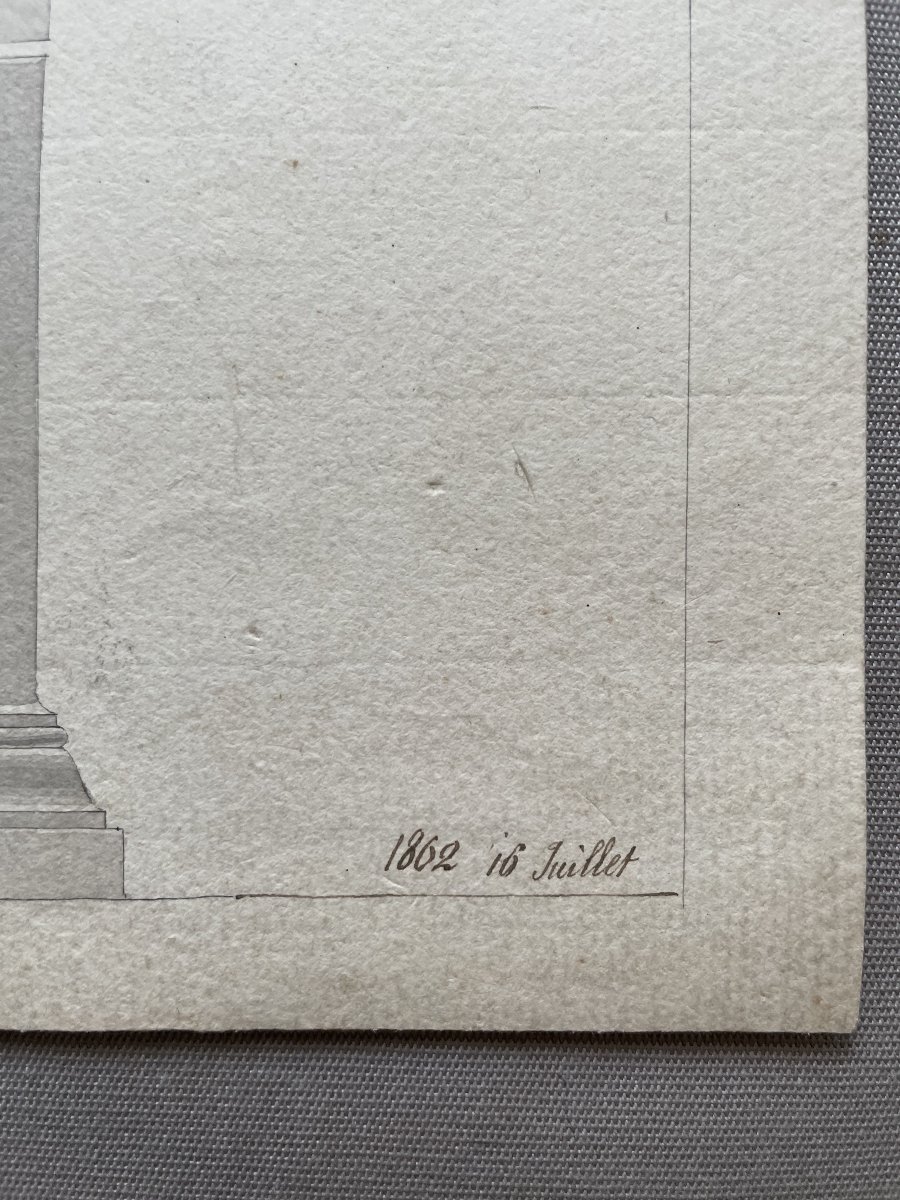 Classical Architectural Drawings, Ink Wash Drawings-photo-4