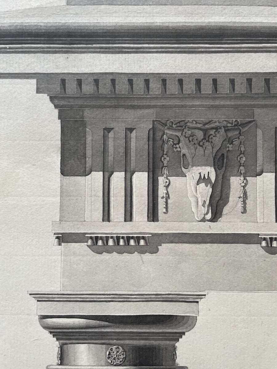 Classical Architectural Drawings, Ink Wash Drawings-photo-1