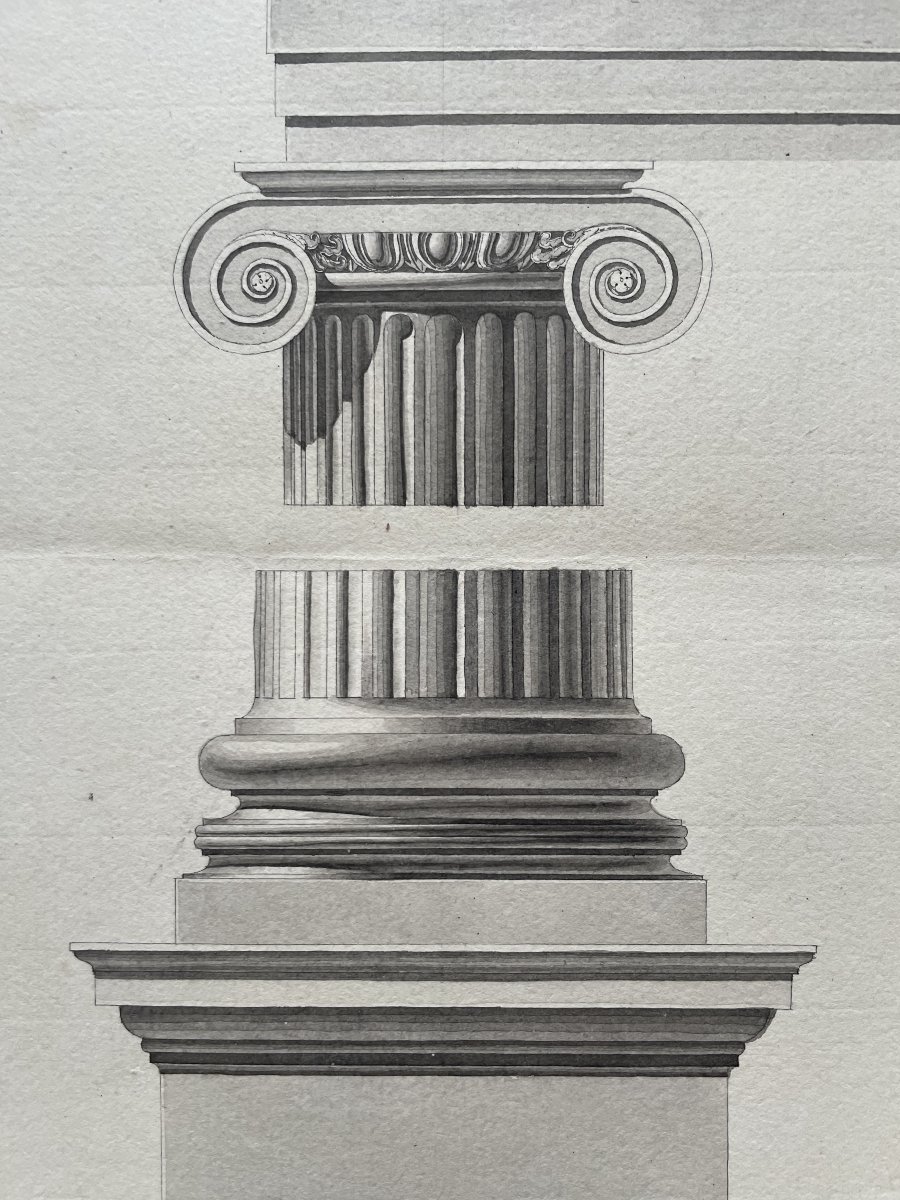 Classical Architectural Drawings, Ink Wash Drawings-photo-4