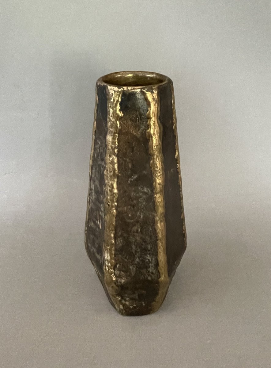 Brutalist Metal Vase-photo-2