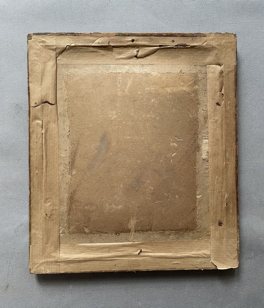Portrait d'homme en uniforme, huile sur papier datée 1860-photo-4