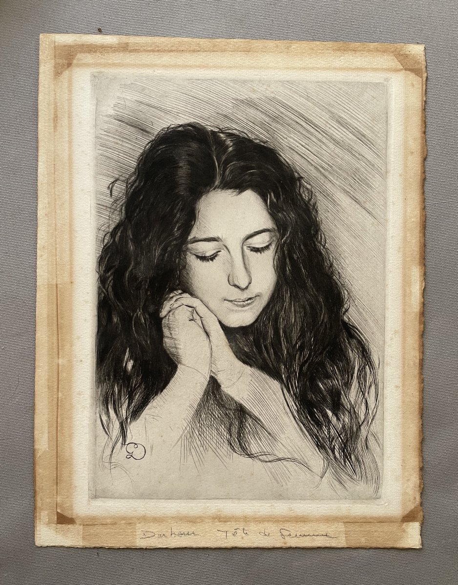 Portrait de jeune femme, monogramme à identifier-photo-2